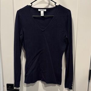 WHBM Navy V-Neck Sweater